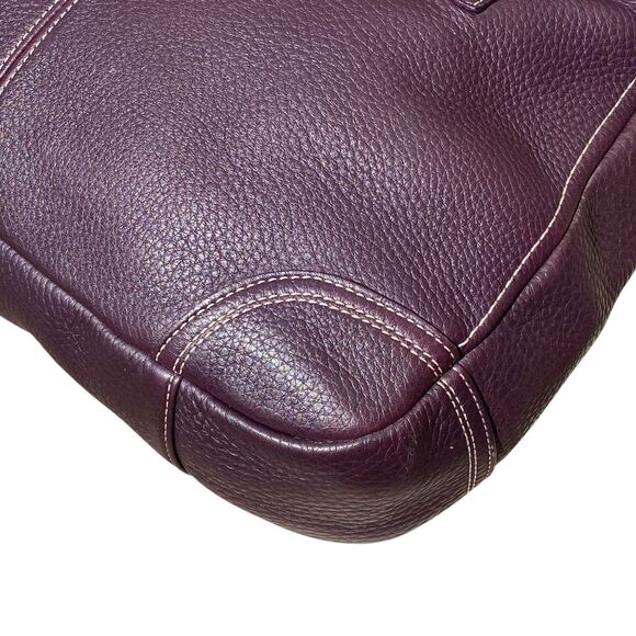 Coach Hamilton Purple Pebbled Leather Hobo Silver Turnlock Shoulder Bag F13956 - Picture 11 of 16